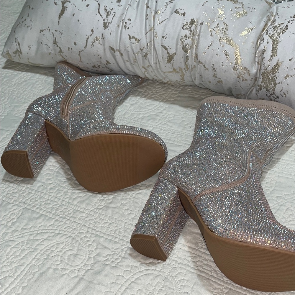 Torrid Glittering Silver Heeled Boots - Picture 10 of 10